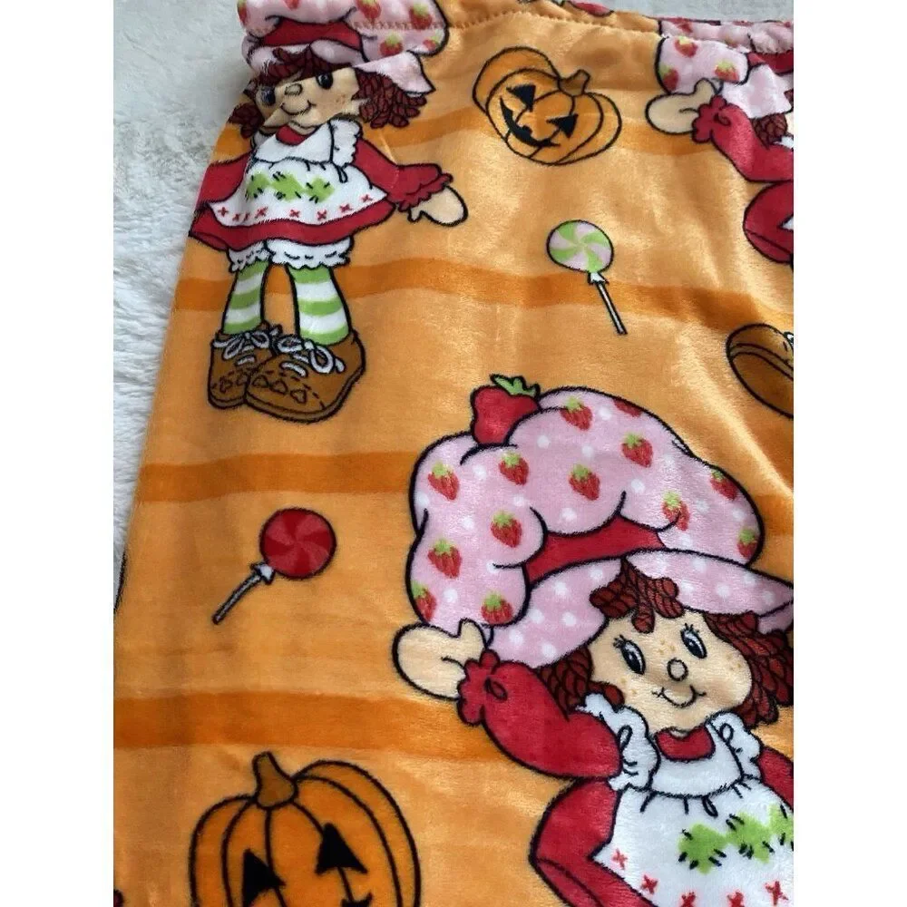 Strawberry Shortcake Orange Halloween Pumpkin Plush Throw Blanket‎ 50 X 70” NEW